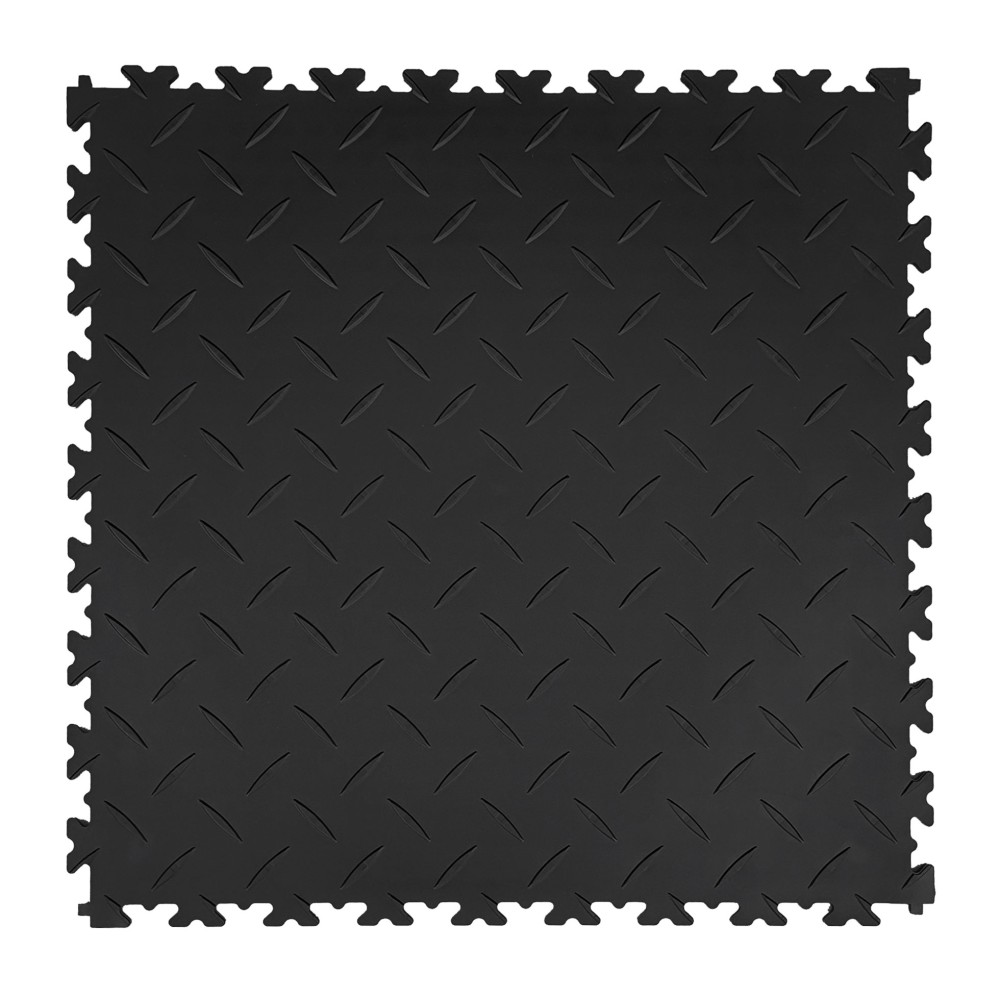 MotoLock Diamond Plate Interlocking Floor Tile
